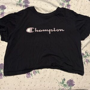 Champion Black Logo Tee